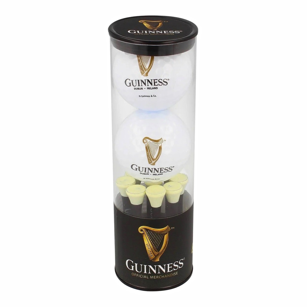Guinness White Practice/Range Golf Balls with Tees Set, 6 Pack